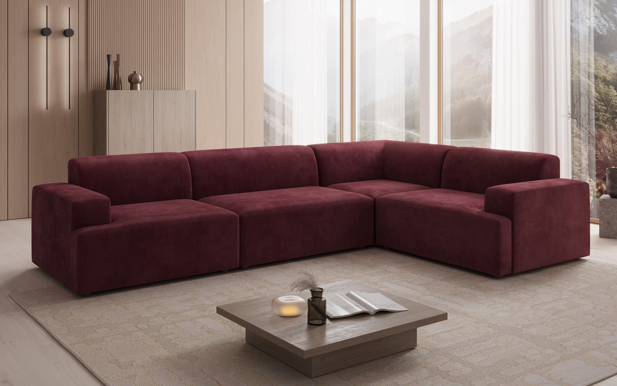 Designer Sofa Monza Wohnlandschaft L in Samt