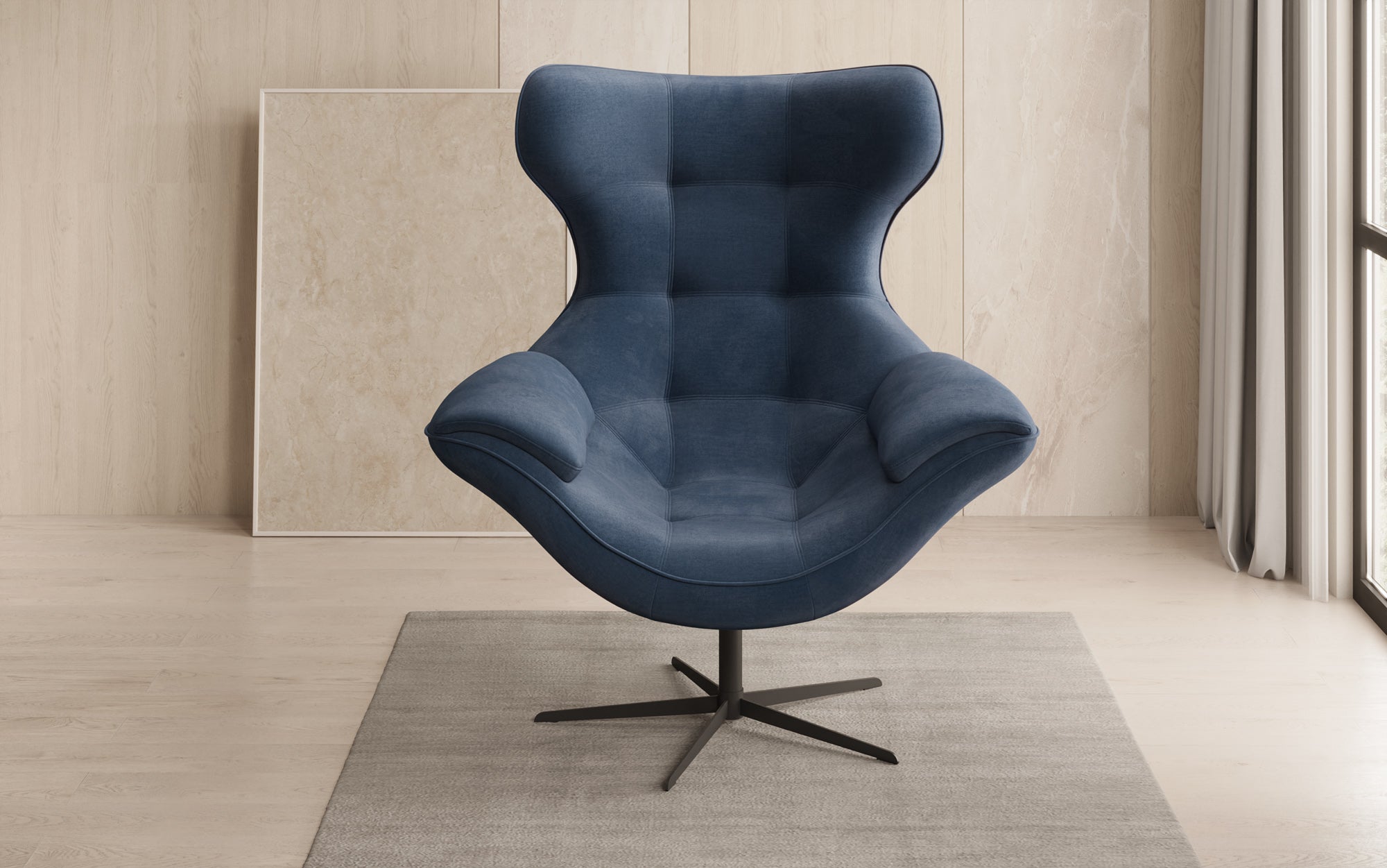 Designer Sofa-Sessel Aurelio in Samt