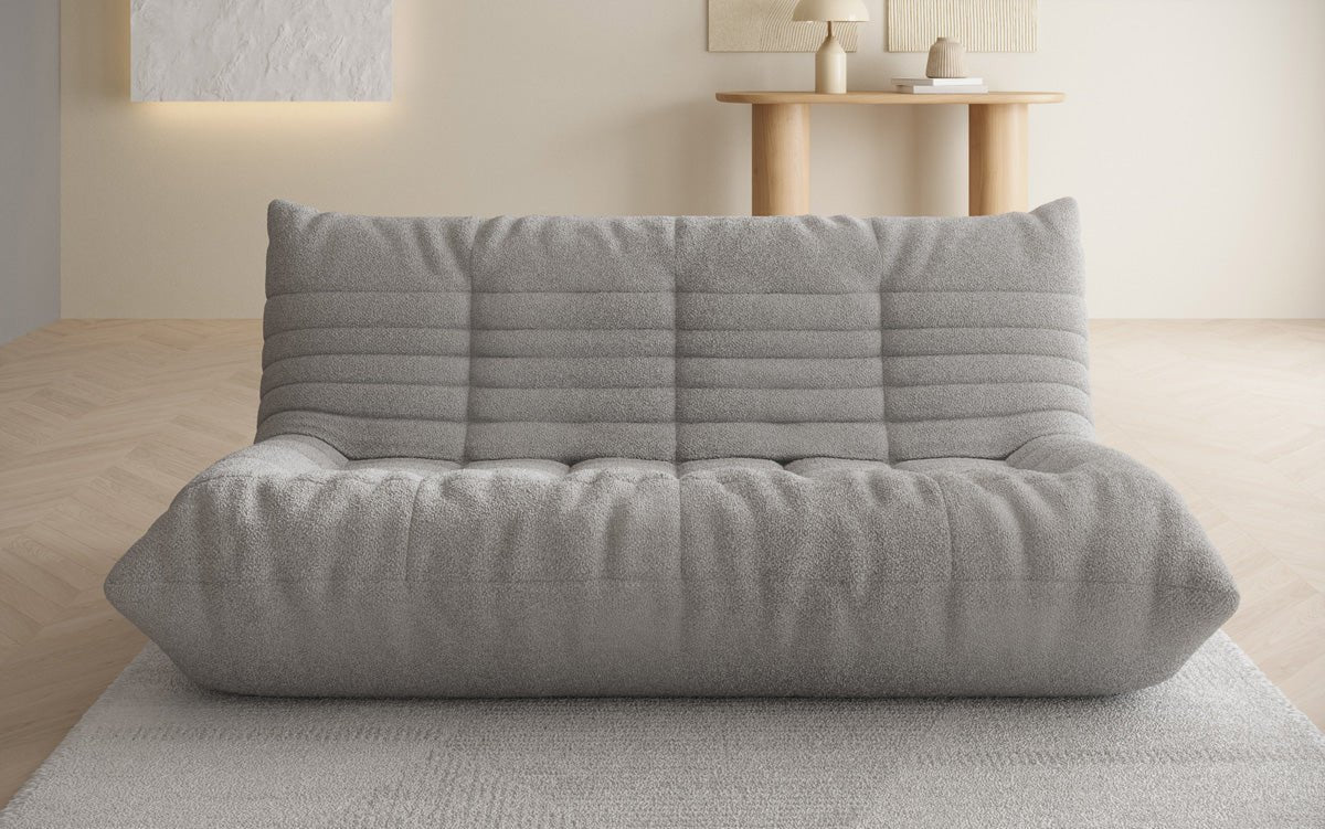 Designer 3 Sitzer Sofa Calmo in Teddy Bouclé