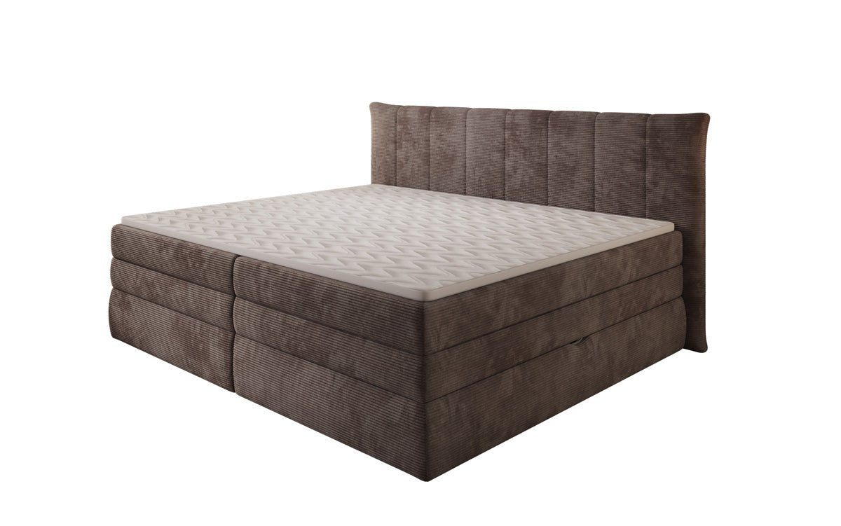 Familien Boxspringbett Stella in 220/240x200 mit Stauraum in Cord