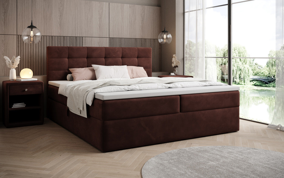 Boxspringbett Lux Samt mit Stauraum