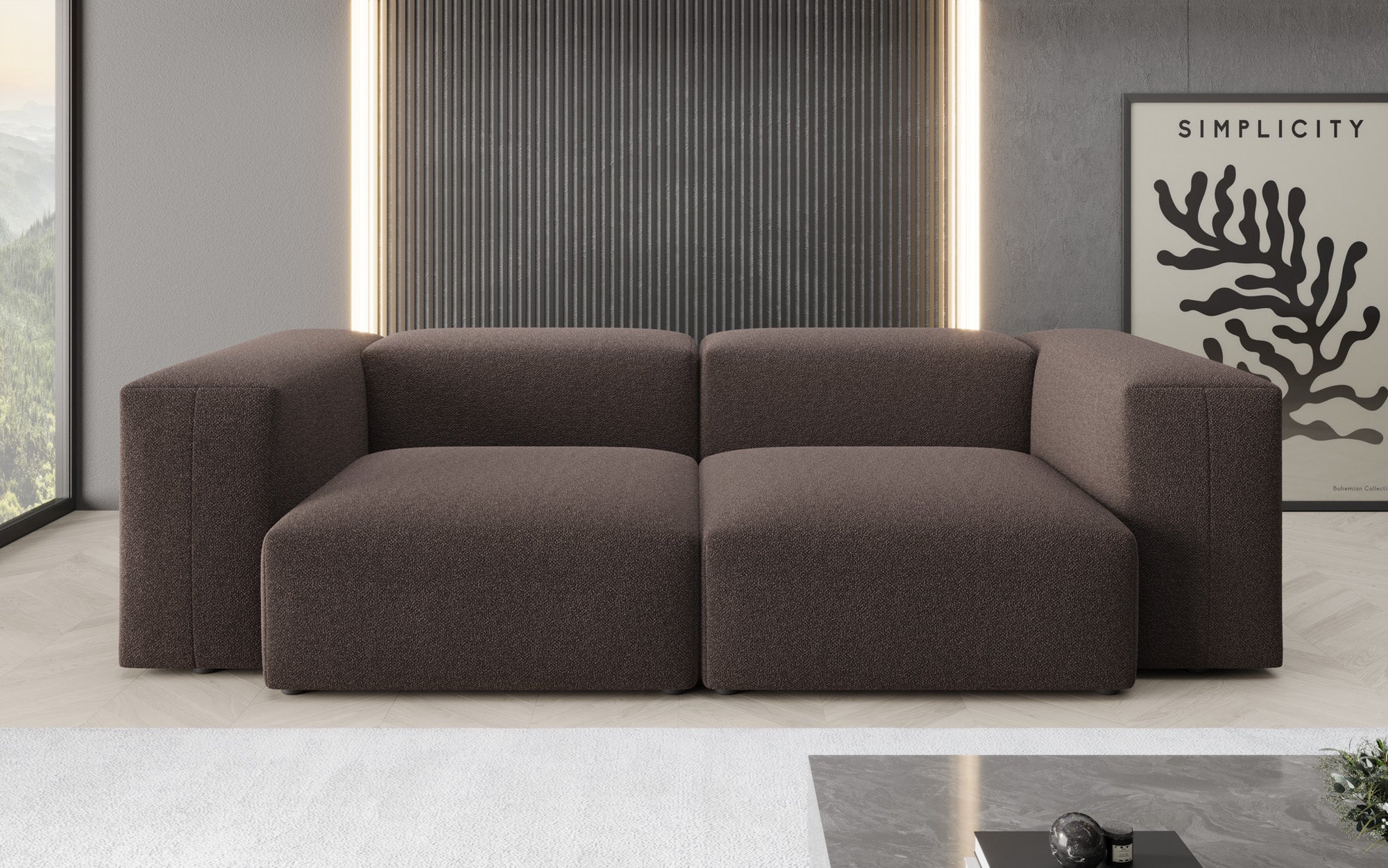 Designer 2 Sitzer Sofa Snug in Bouclé