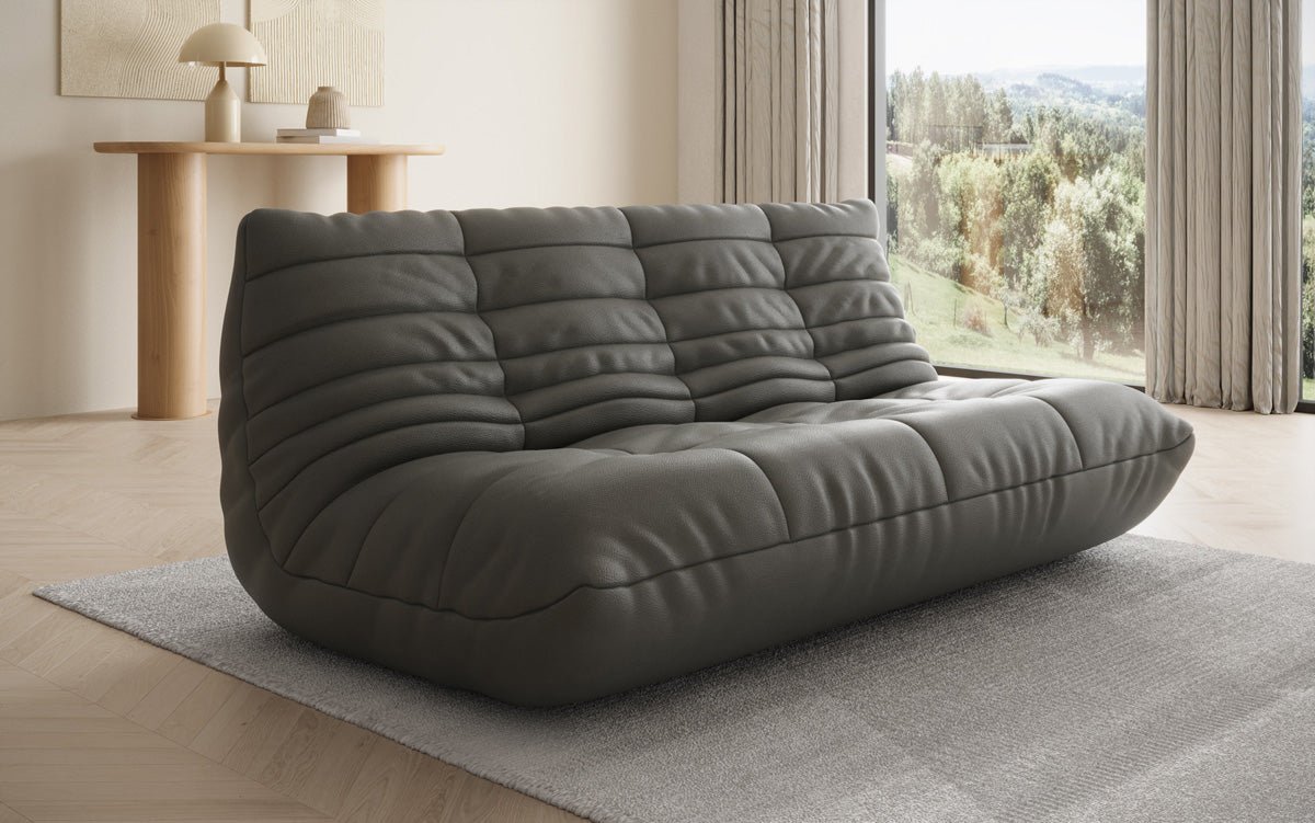 Designer 3 Sitzer Sofa Calmo in Echtleder