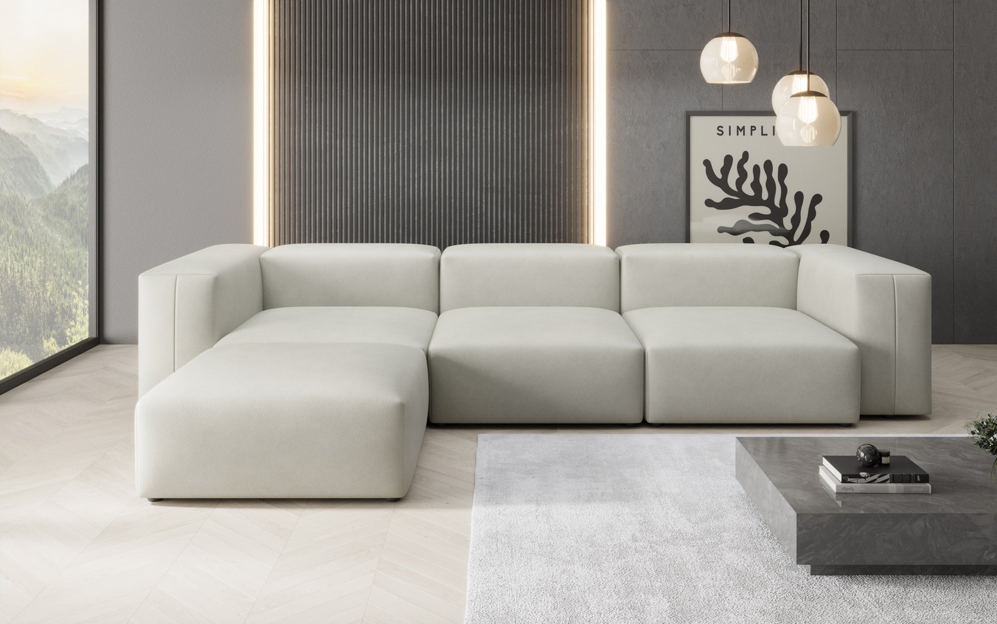 Designer Ecksofa Snug in Echtleder