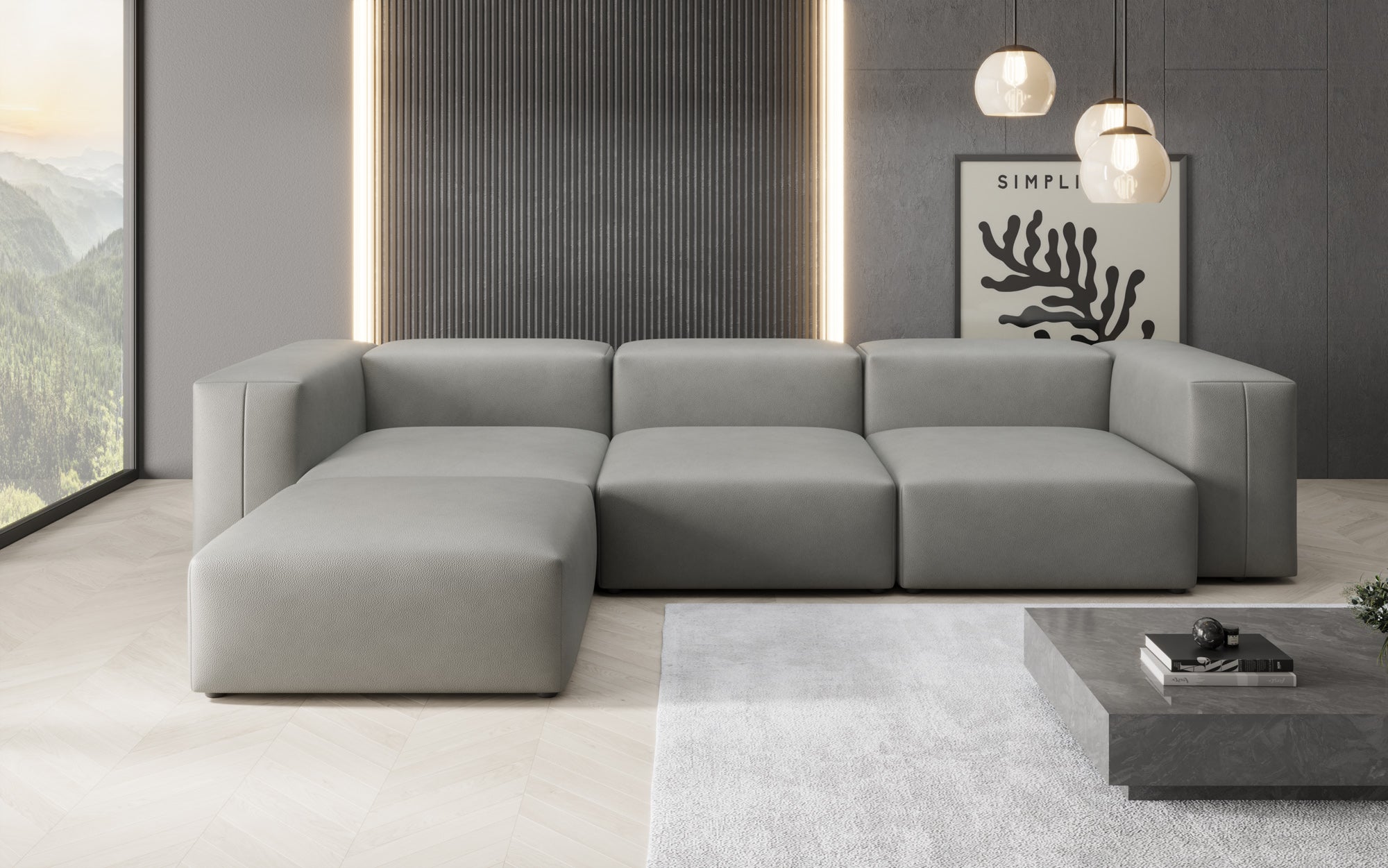 Designer Ecksofa Snug in Echtleder
