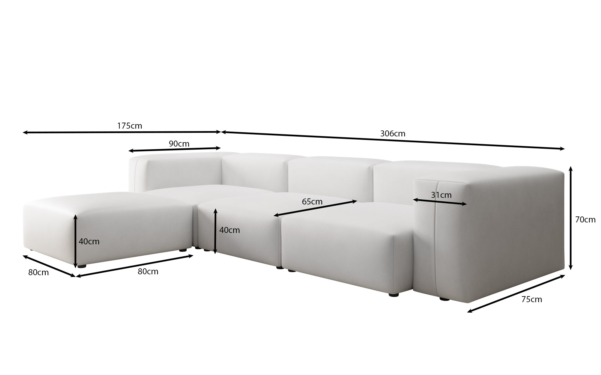 Designer Ecksofa Snug in Echtleder