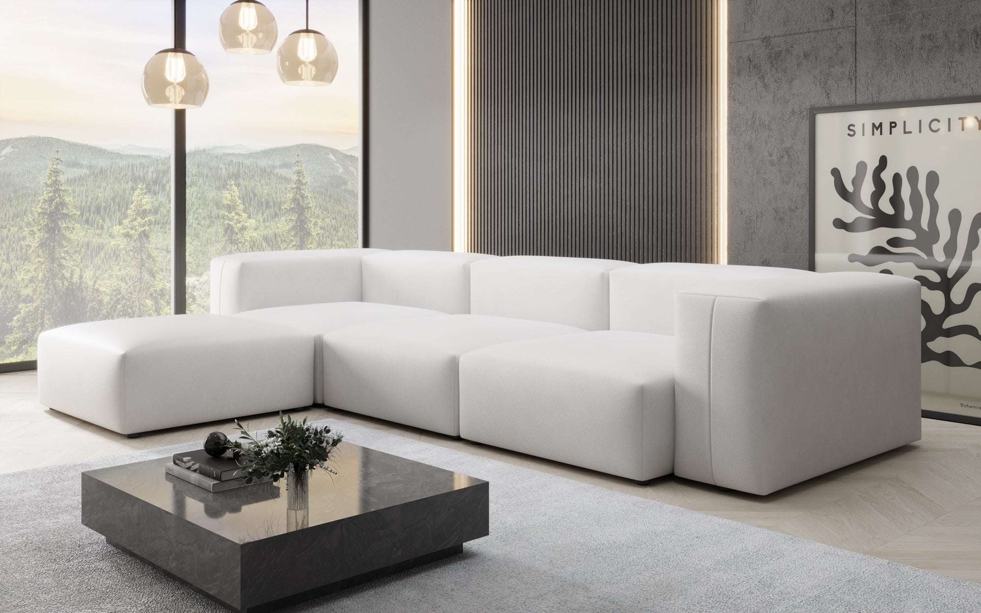 Designer Ecksofa Snug in Echtleder