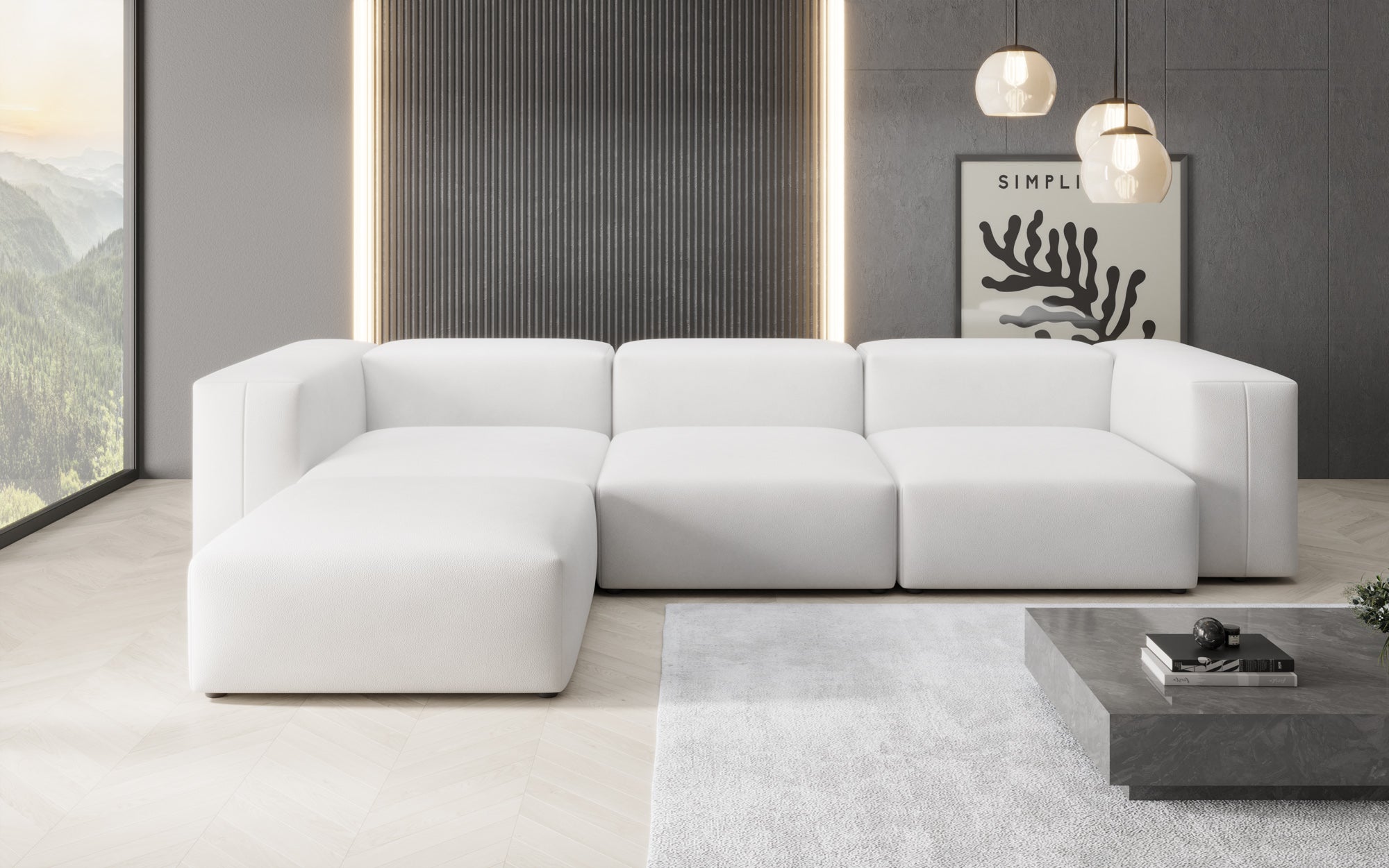 Designer Ecksofa Snug in Echtleder