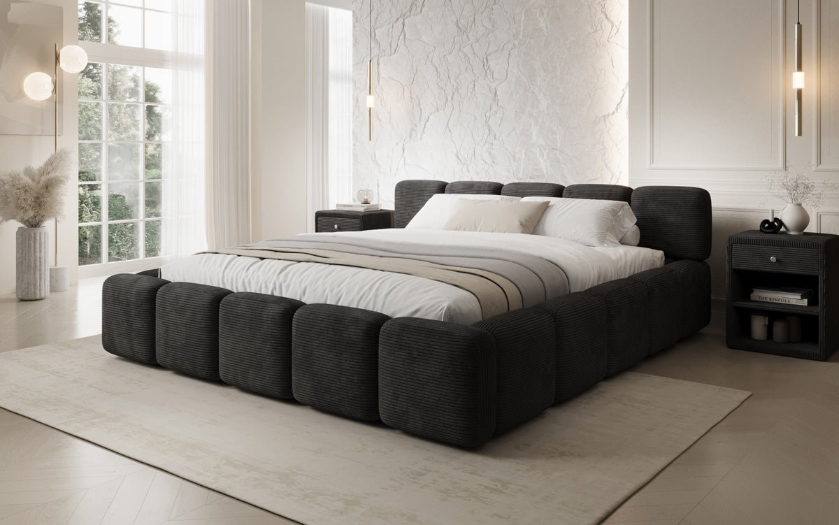 Designer Polsterbett Giulia Cord mit Stauraum