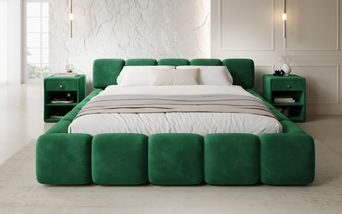 Designer Polsterbett Giulia Samt mit Stauraum