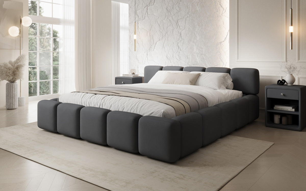 Designer Polsterbett Giulia Stoff mit Stauraum