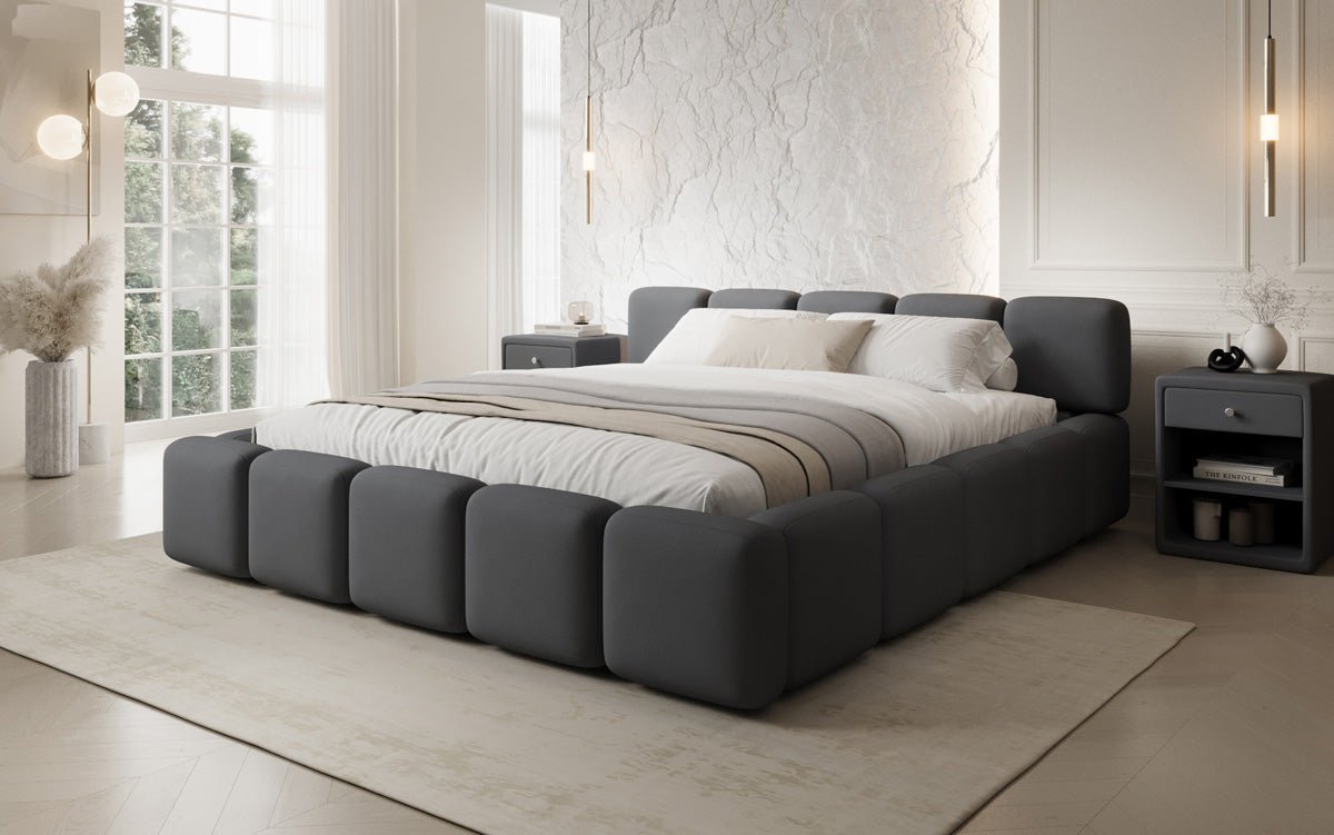 Designer Polsterbett Giulia Stoff mit Stauraum