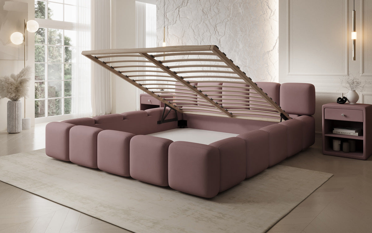 Designer Polsterbett Giulia Stoff mit Stauraum