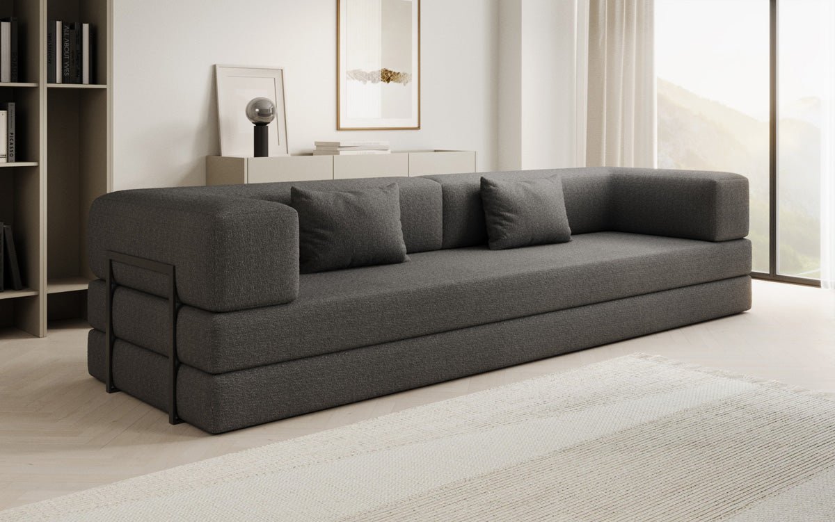 Designer Sofa Lazy 3 Sitzer XXL in Bouclé