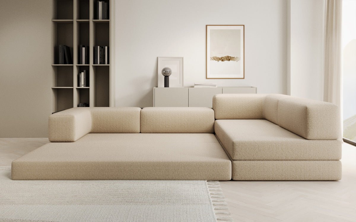 Designer Sofa Lazy L in Bouclé