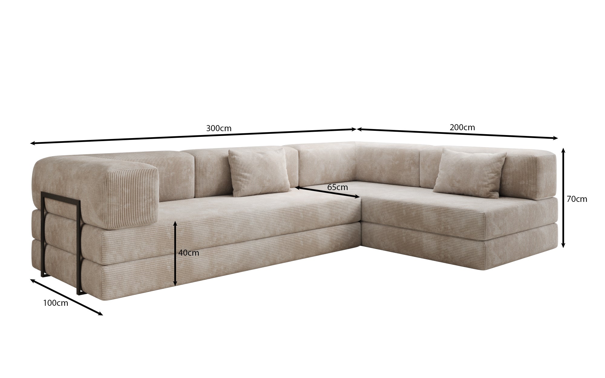 Designer Sofa Lazy L in Cord