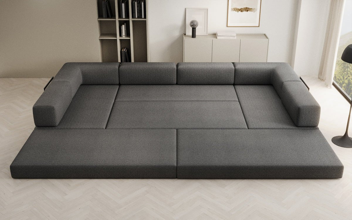 Designer Sofa Lazy U in Bouclé