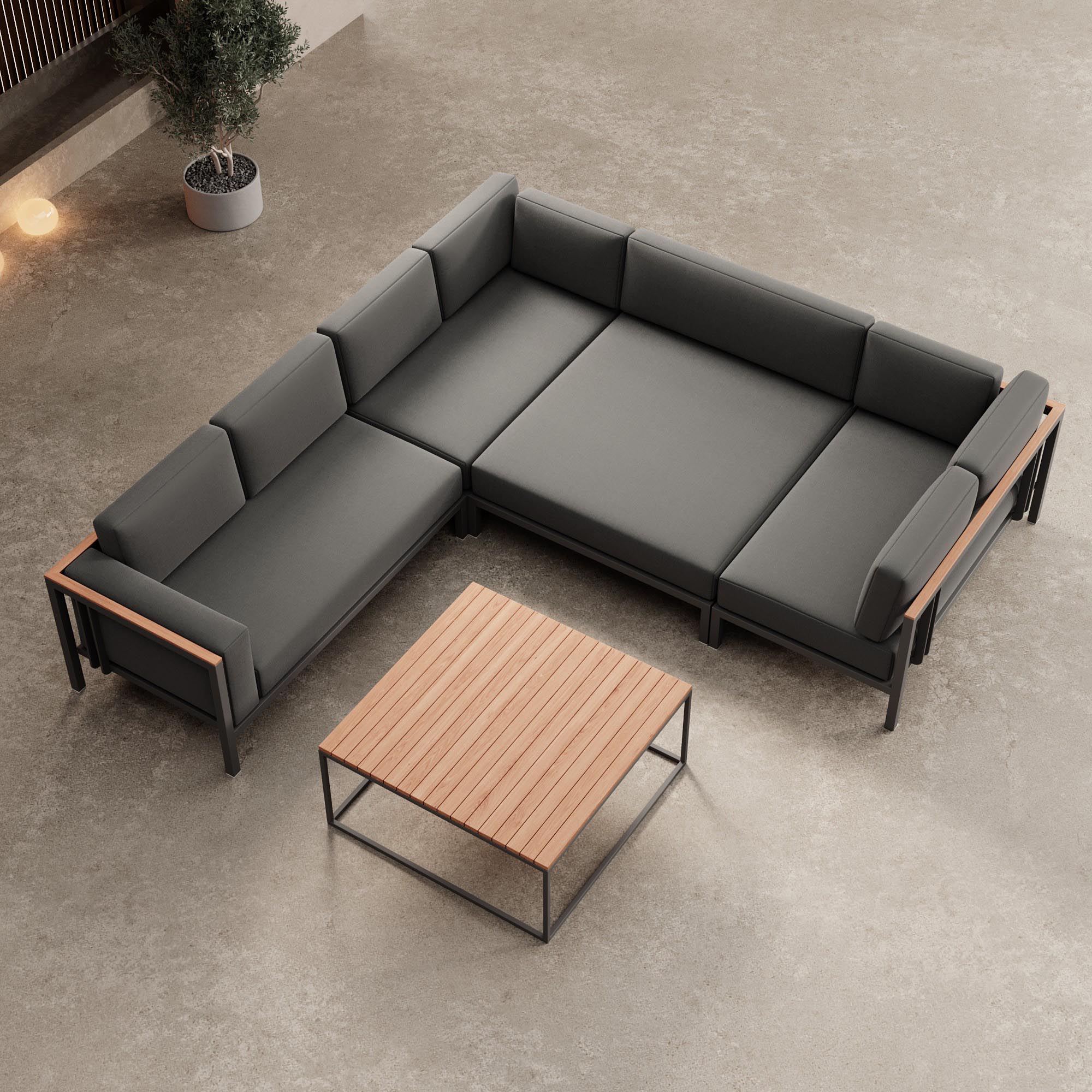 Euphoria – Ecklounge & Tisch aus Aluminium | Aevora™ Kollektion