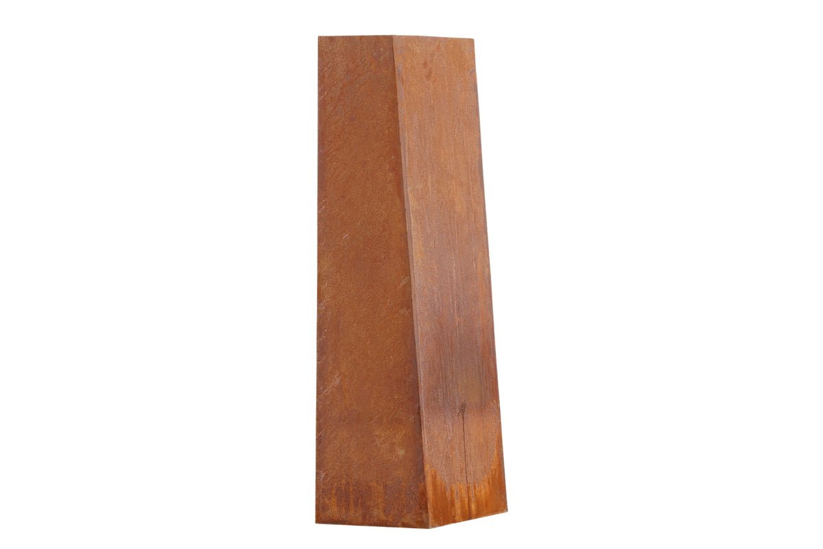 Feuerkorb Thomas - eckiger Stahlkamin in Rusty Orange