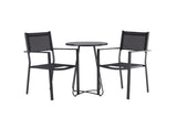 Garten Cafegruppe Marvin – 3-teiliges Gartenmöbel-Set in der Farbe Schwarz