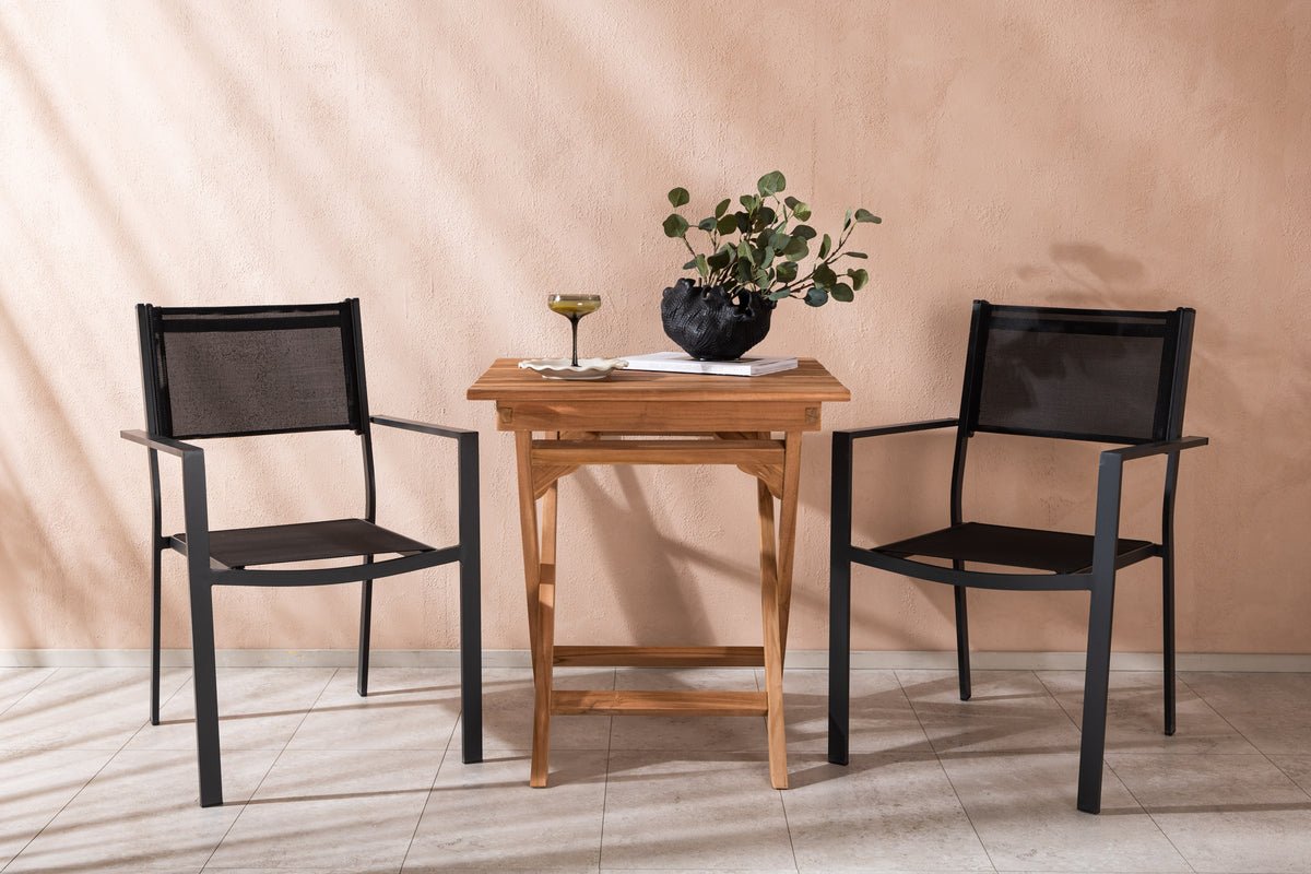 Garten Cafegruppe Xavina – 3 teiliges Set aus Teakholz und Textilene