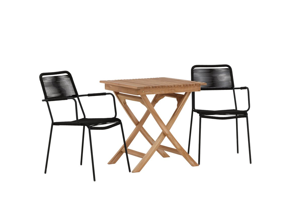Garten Cafegruppe Zivano – 3 teiliges Set mit Teakholz-Tisch