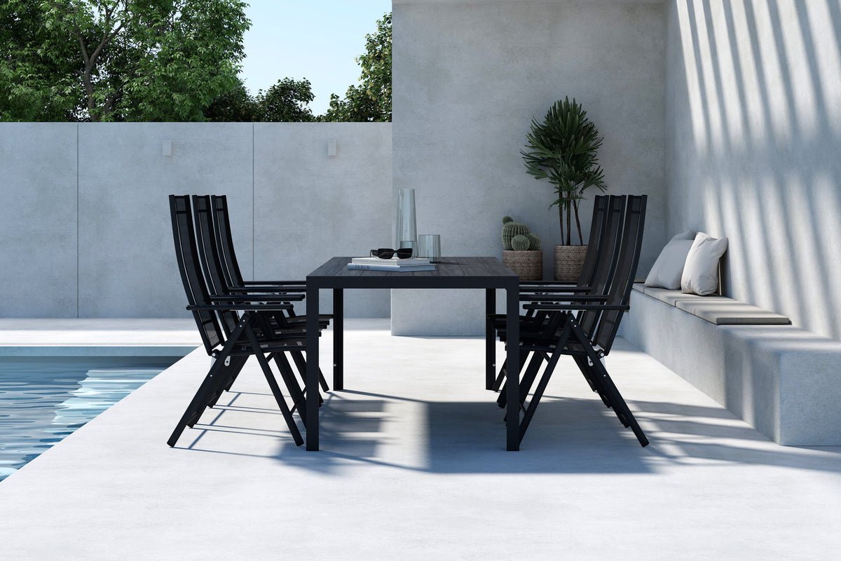 Garten Essgruppe Forma – 7-teiliges Gartenmöbel-Set in Beige oder Schwarz