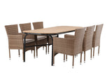 Garten Essgruppe Vista – 7-teiliges Gartenmöbel-Set mit Tisch aus Akazienholz