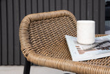 Garten- Loungesessel Asia - mit schwarzem Gestell und hellen Kissen