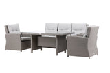 Garten Loungeset Henry – mit Glasplatte & Sitzkissen