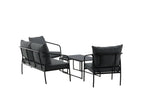 Garten Loungeset Living - aus schwarzem Stahlgestell
