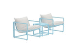 Garten Loungeset Vero – 3-teiliges Set in Hellblau inklusive Kissen