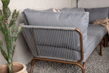 Garten Loungeset Xenia - aus braunem Stahl mit grauen Kissen