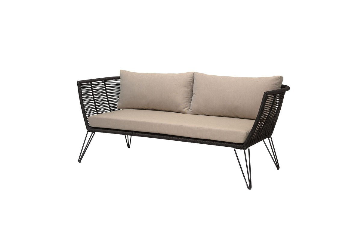 Garten Outdoor-Sofa Hugh – Metall mit handgeflochtener Kordel