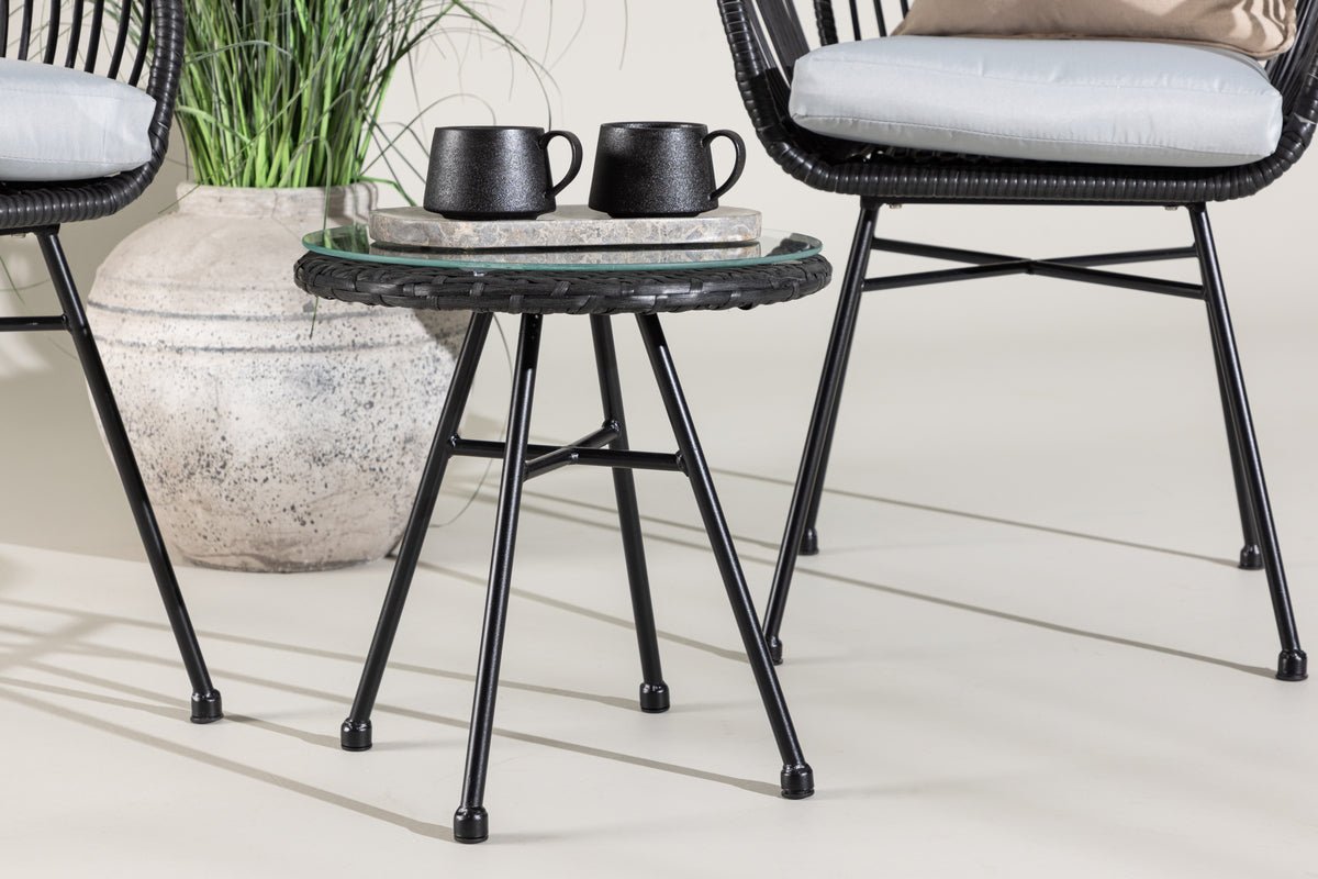 Garten-Sitzgruppe Aora - aus schwarzem Naturrattan