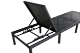 Garten Sonnenliege Balboa - schwarzer Kunstrattan mit verstellbarer Rückenlehne