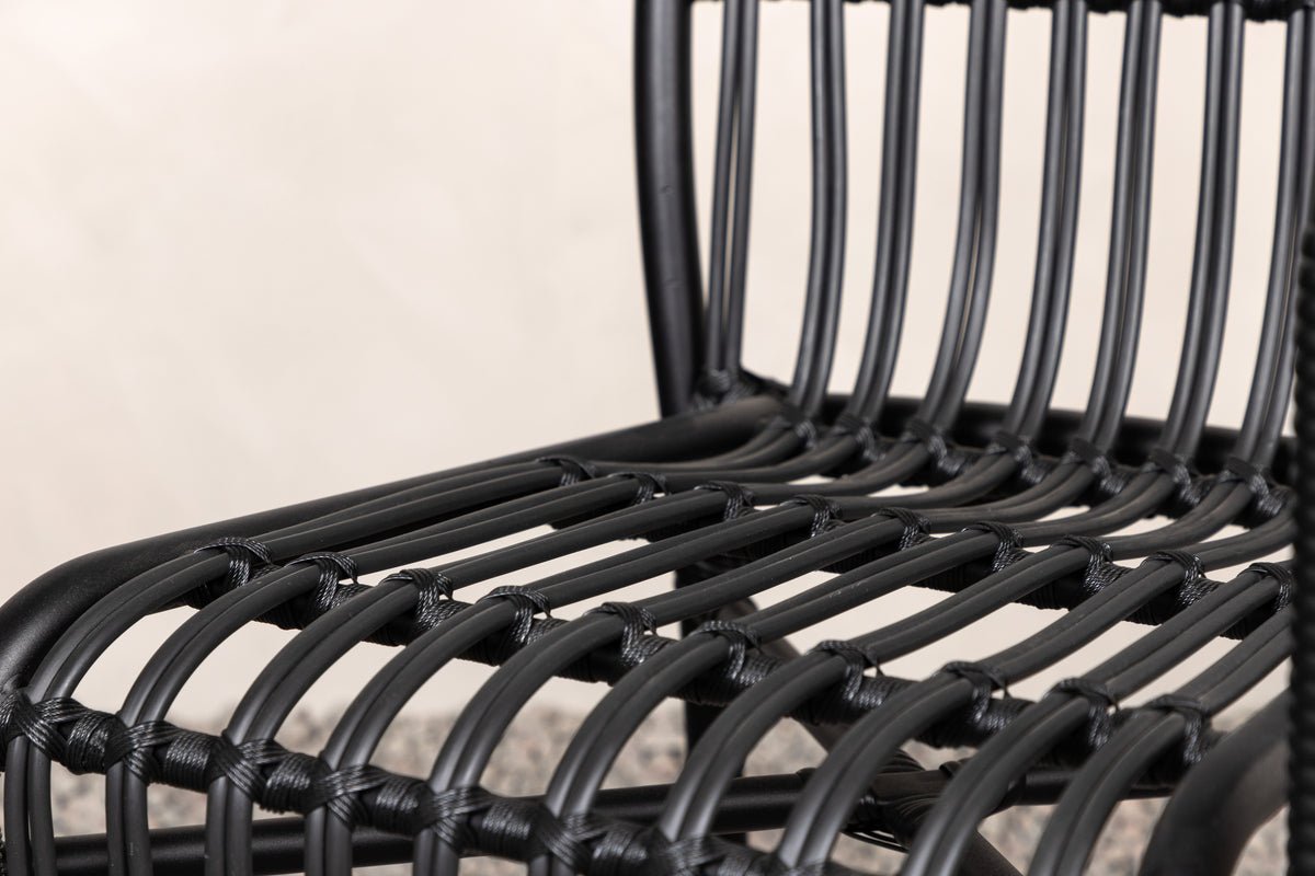 Gartenstuhl Tivaro - aus Rattan in Schwarz