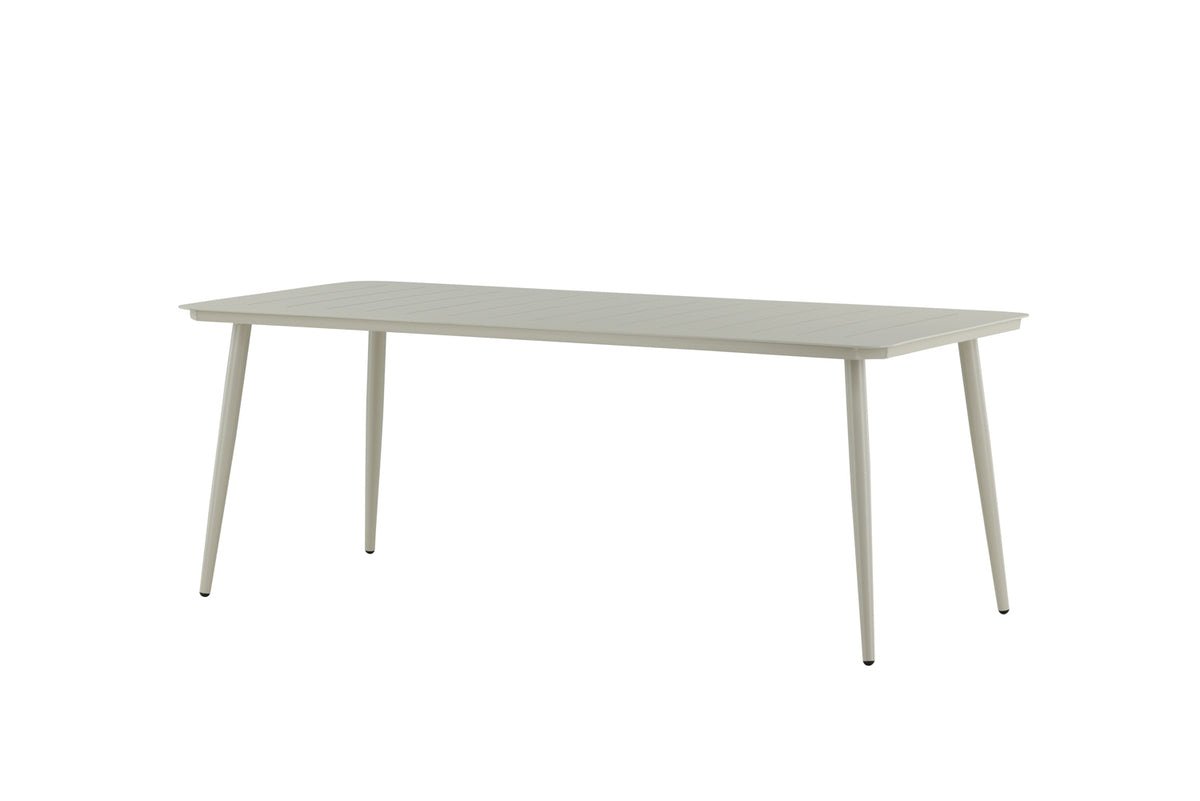 Gartentisch Imani - rechteckiger, beiger Esstisch aus Aluminium