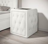 Josy Nachttisch Boucle Weiss side