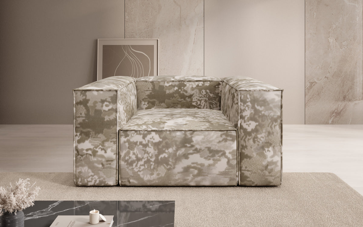 Designer Sofa-Sessel Lesley - Jacquard mit Aquarell-Muster