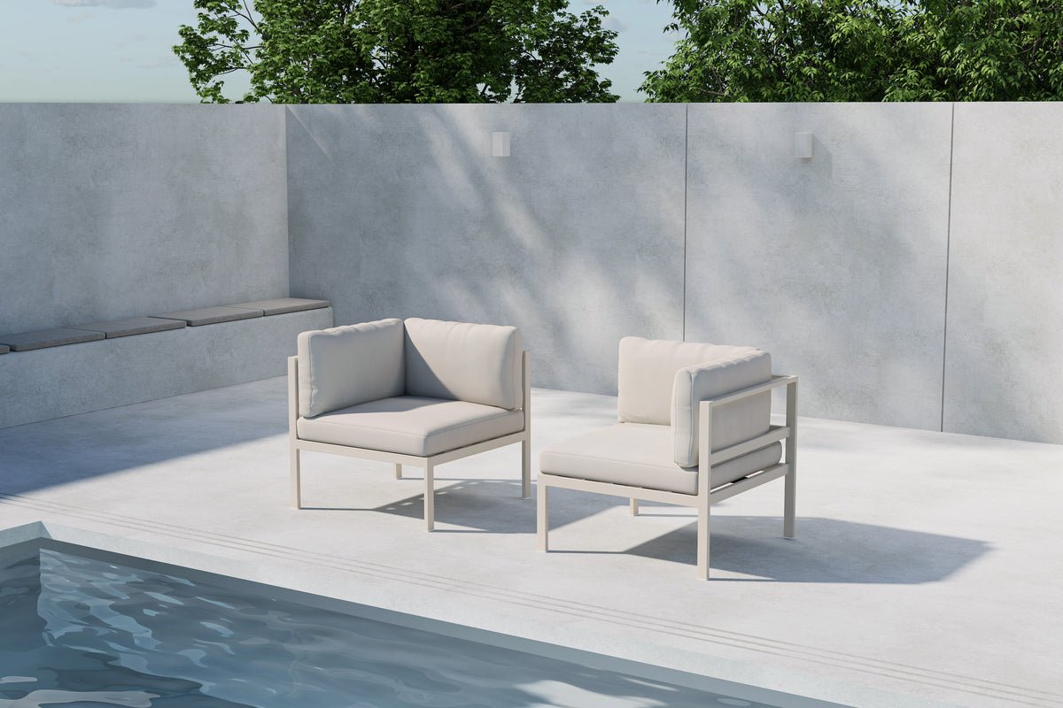 Loungesessel Tim – wetterfest aus Aluminium & Olefin in Beige