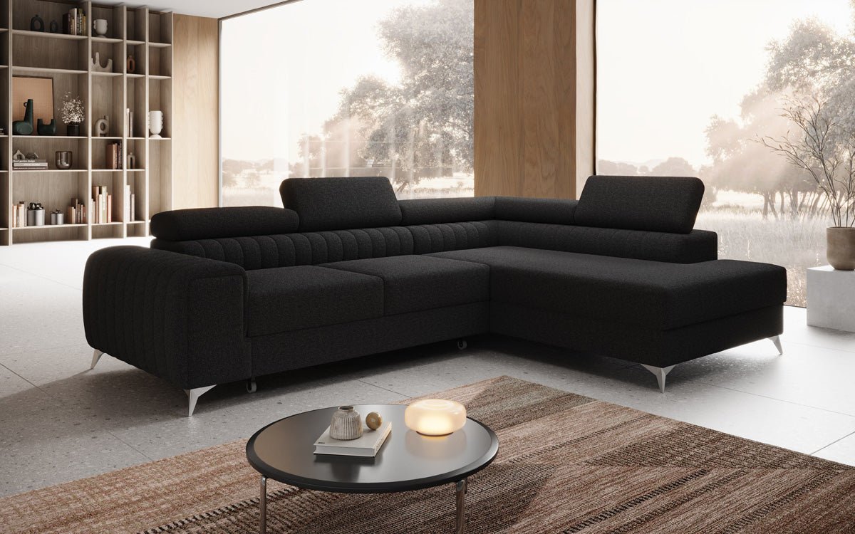 Designer Sofa Aurea L mit Schlaf- und Klappfunktion in Bouclé