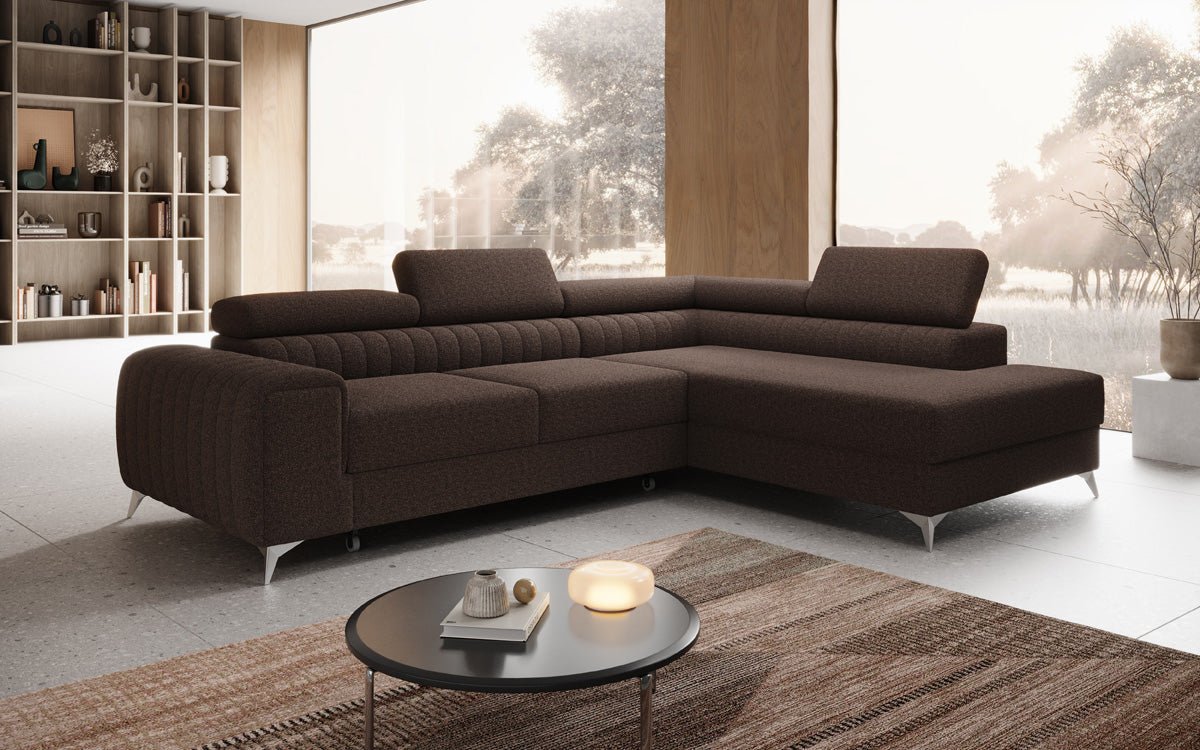 Designer Sofa Aurea L mit Schlaf- und Klappfunktion in Bouclé