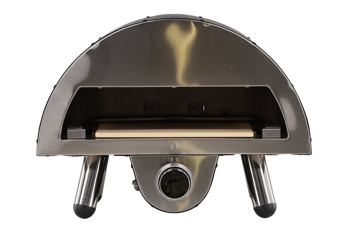Pizzaofen Neapel - aus Stahl, Edelstahl und Keramik in Schwarz