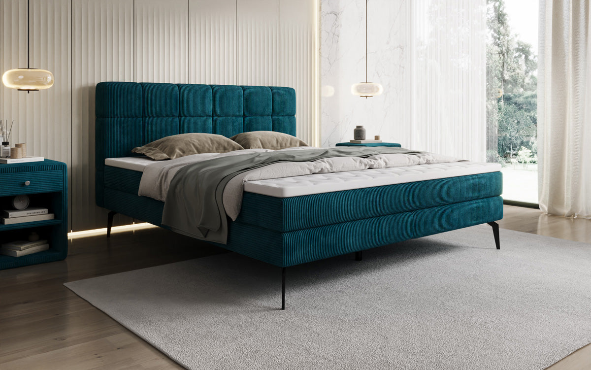Boxspringbett Vera in Cord mit hohen Füßen