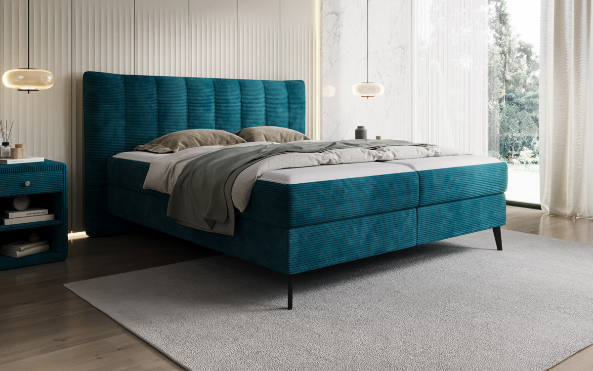 Boxspringbett Ines in Cord mit Stauraum