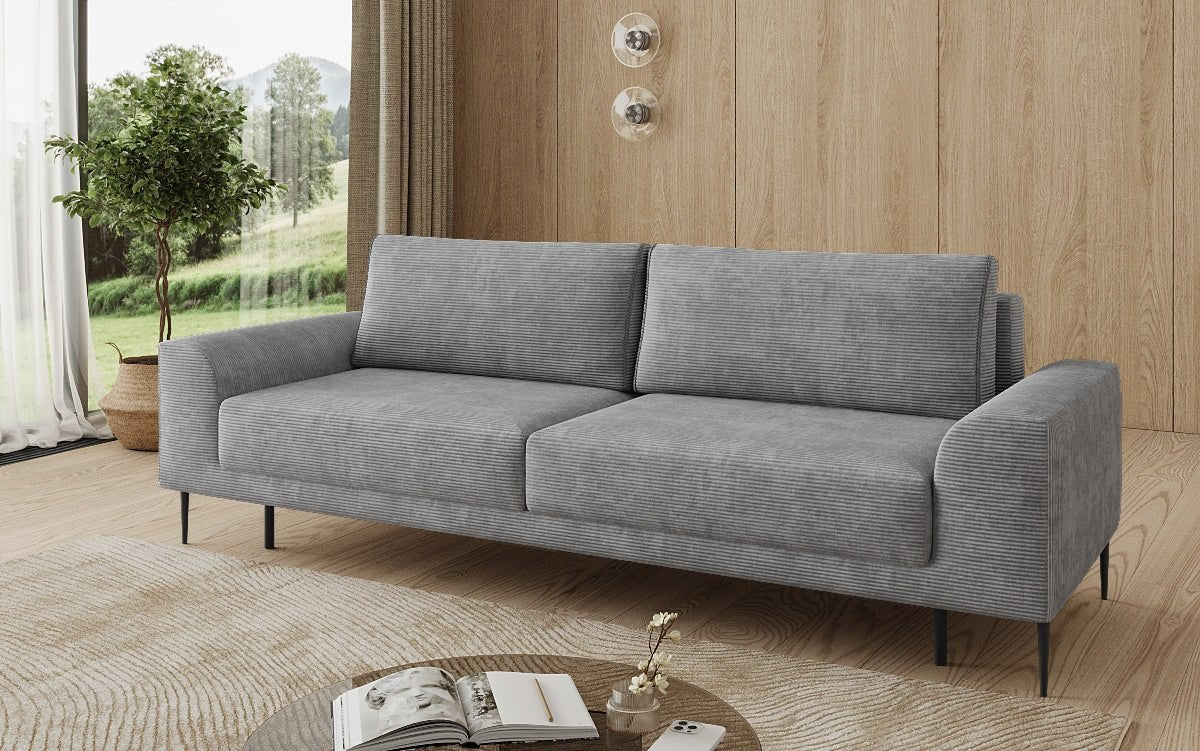 Designer 3 Sitzer Sofa Bloom in Cord mit Schlaffunktion und Stauraum