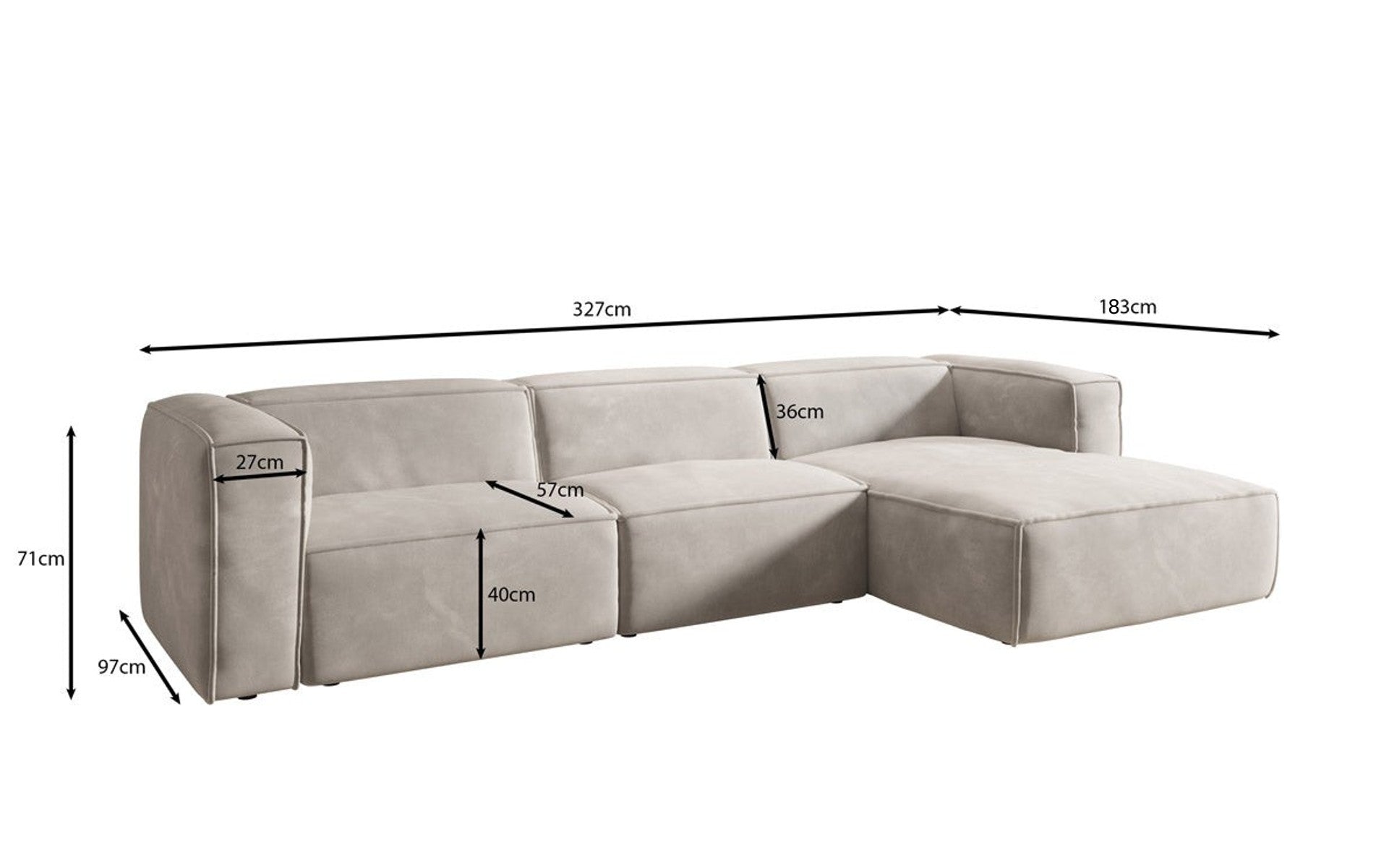 Designer Sofa Comfy L in Samt