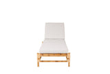 Sonnenliege Verano - aus Rattan mit grauen Kissen