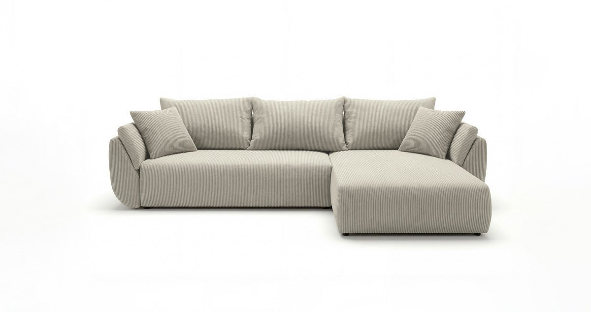 Designer Sofa Lenoa L mit Schlaf- und Klappfunktion in Cord